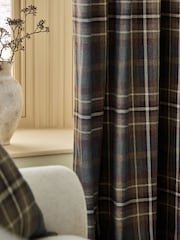 Heritage Brushed Check Pencil Pleat Lined Curtains - Image 4 of 5