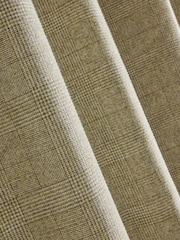 Green Brushed Check Eyelet Lined Curtains - Image 5 of 5