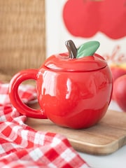 Something Different Red Apple Shaped Lidded Mug - Image 1 of 5