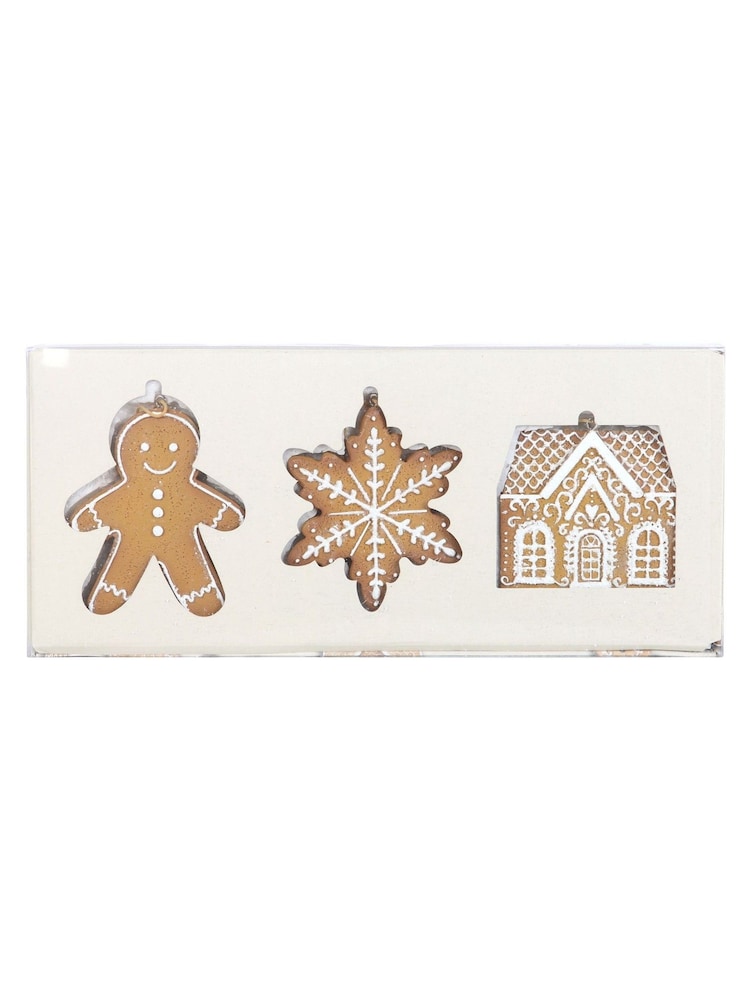 Something Different Set of 3 Brown Hanging Gingerbread Decorations - Image 2 of 3 Something Different Set of 3 Brown Hanging Gingerbread Decorations - Image 2 of 3