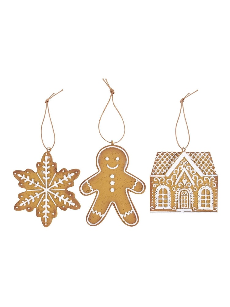 Something Different Set of 3 Brown Hanging Gingerbread Decorations - Image 3 of 3 Something Different Set of 3 Brown Hanging Gingerbread Decorations - Image 3 of 3