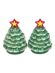Something Different Green Nostalgic Christmas Trees Salt & Pepper Shakers - Image 2 of 3