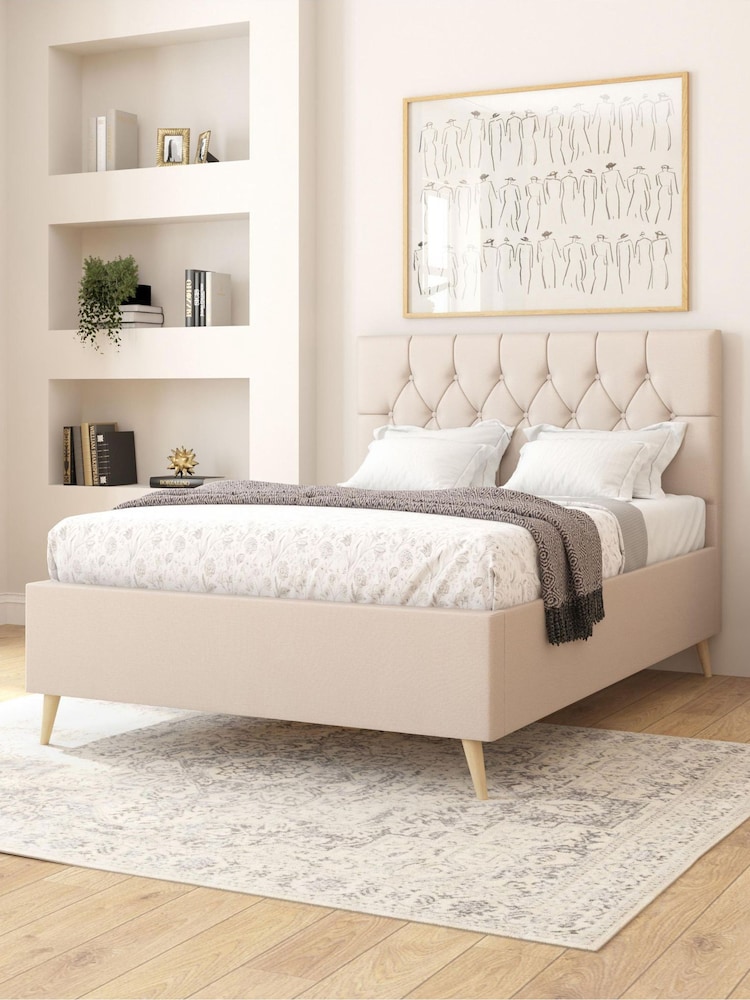 Aspire Furniture Eire Linen Off White Olivier Divan Style Contemporary Bed Frame - Image 2 of 4 Aspire Furniture Eire Linen Off White Olivier Divan Style Contemporary Bed Frame - Image 2 of 4