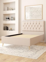 Aspire Furniture Eire Linen Off White Olivier Divan Style Contemporary Bed Frame - Image 3 of 4