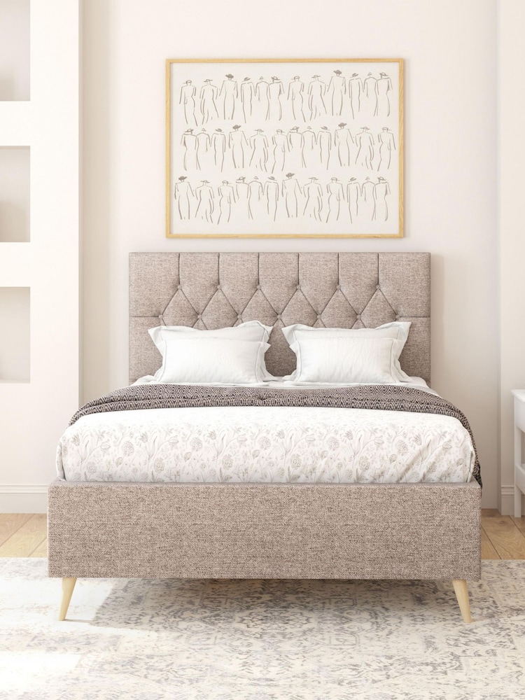 Aspire Furniture Saxon Twill Grey Olivier Divan Style Contemporary Bed Frame - Image 1 of 4 Aspire Furniture Saxon Twill Grey Olivier Divan Style Contemporary Bed Frame - Image 1 of 4