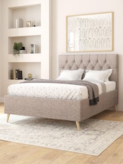 Aspire Furniture Saxon Twill Grey Olivier Divan Style Contemporary Bed Frame - Image 2 of 4