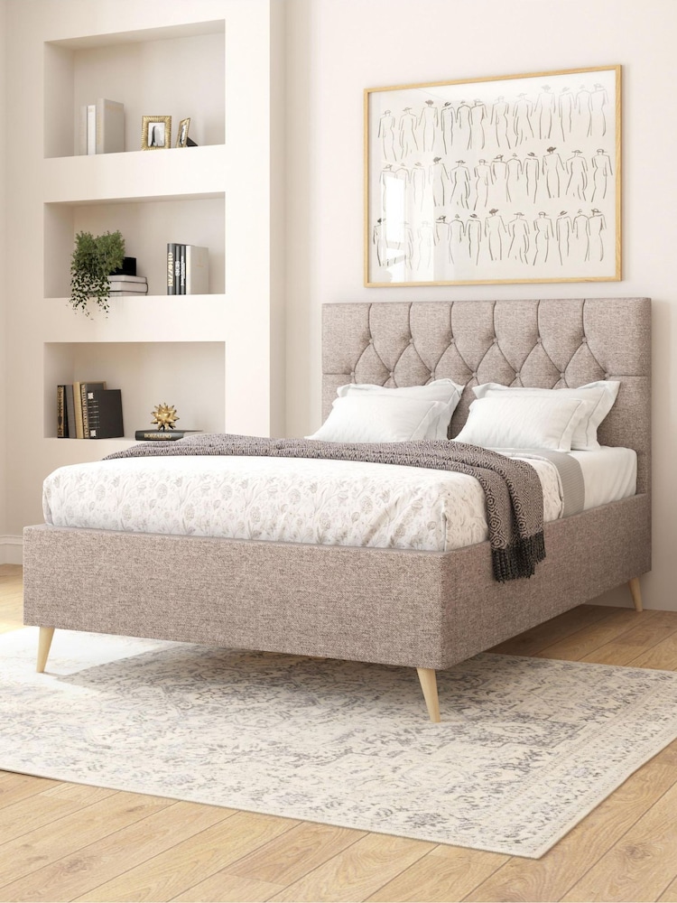 Aspire Furniture Saxon Twill Grey Olivier Divan Style Contemporary Bed Frame - Image 2 of 4 Aspire Furniture Saxon Twill Grey Olivier Divan Style Contemporary Bed Frame - Image 2 of 4