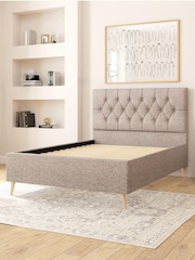 Aspire Furniture Saxon Twill Grey Olivier Divan Style Contemporary Bed Frame - Image 3 of 4