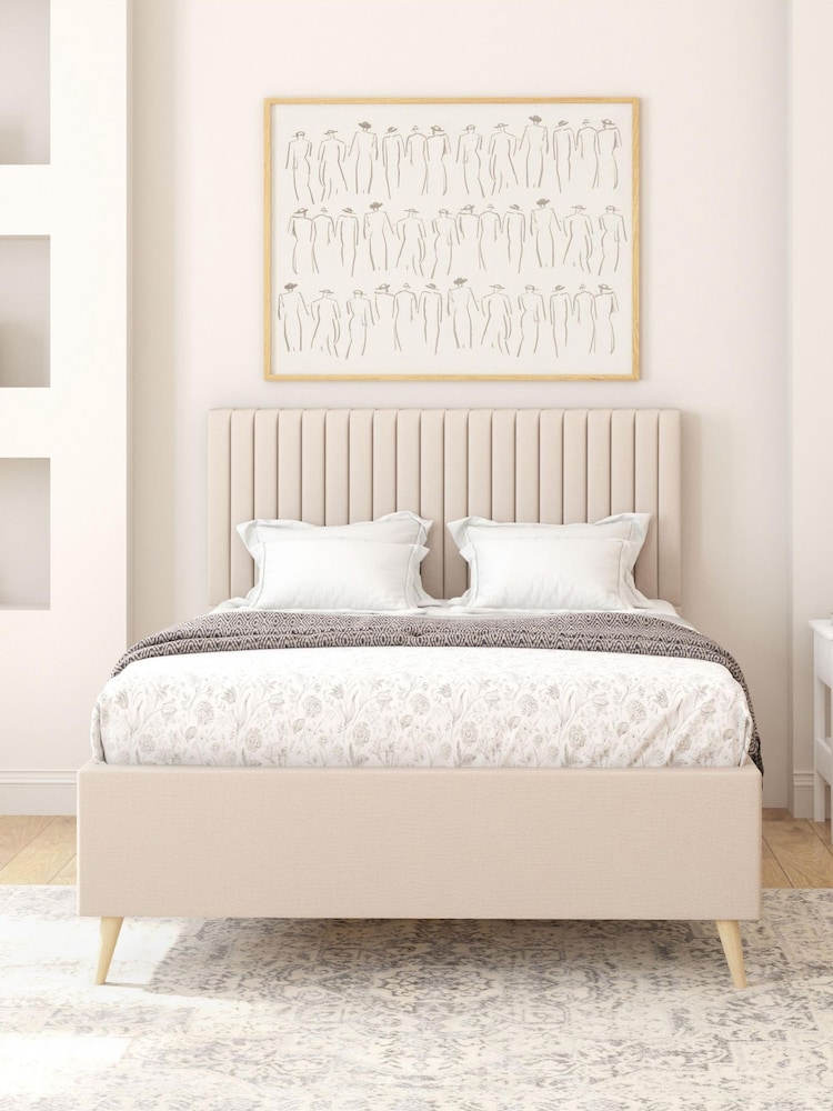 Aspire Furniture Eire Linen Off White Grant Divan Style Contemporary Bed Frame - Image 1 of 4 Aspire Furniture Eire Linen Off White Grant Divan Style Contemporary Bed Frame - Image 1 of 4