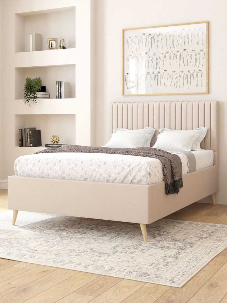 Aspire Furniture Eire Linen Off White Grant Divan Style Contemporary Bed Frame - Image 2 of 4 Aspire Furniture Eire Linen Off White Grant Divan Style Contemporary Bed Frame - Image 2 of 4