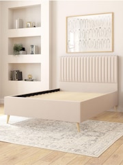 Aspire Furniture Eire Linen Off White Grant Divan Style Contemporary Bed Frame - Image 3 of 4