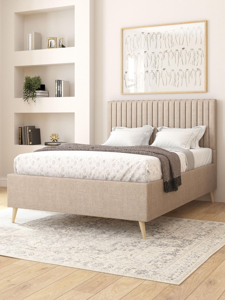 Aspire Furniture Eire Linen Natural Grant Divan Style Contemporary Bed Frame - Image 2 of 4 Aspire Furniture Eire Linen Natural Grant Divan Style Contemporary Bed Frame - Image 2 of 4