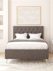 Aspire Furniture Saxon Twill Charcoal Olivier Divan Style Contemporary Bed Frame - Image 1 of 3