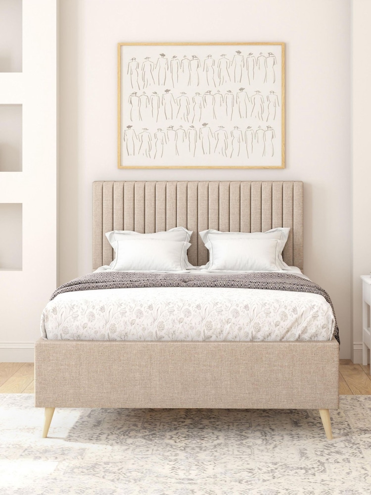 Aspire Furniture Eire Linen Natural Grant Divan Style Contemporary Bed Frame and Invigorate Pocket Mattress - Image 1 of 6 Aspire Furniture Eire Linen Natural Grant Divan Style Contemporary Bed Frame and Invigorate Pocket Mattress - Image 1 of 6