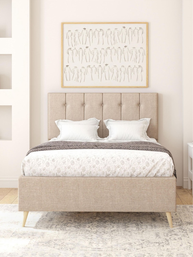 Aspire Furniture Eire Linen Natural Hepburn Divan Style Contemporary Bed Frame - Image 1 of 4 Aspire Furniture Eire Linen Natural Hepburn Divan Style Contemporary Bed Frame - Image 1 of 4