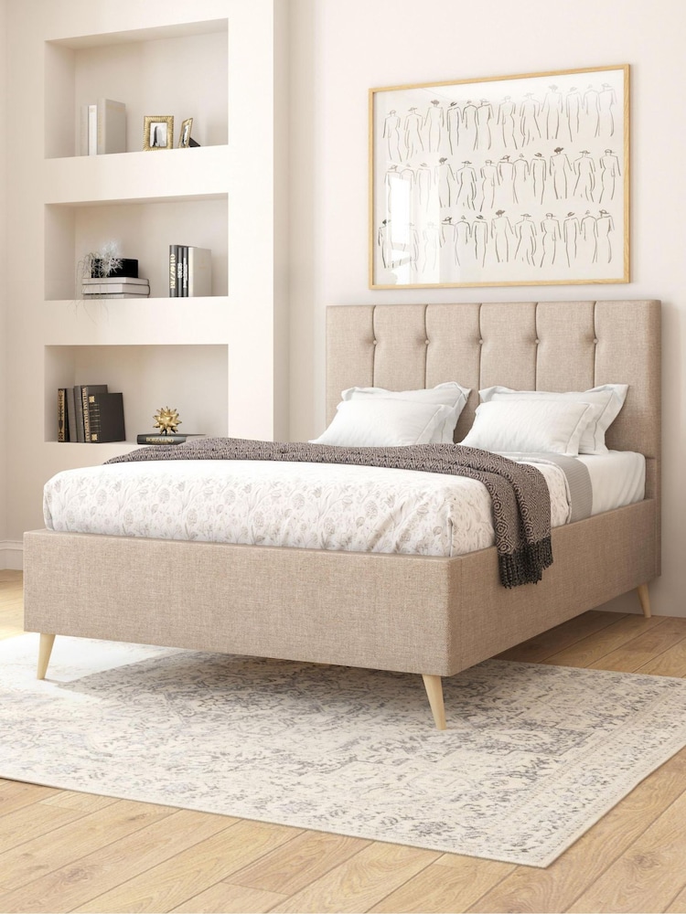 Aspire Furniture Eire Linen Natural Hepburn Divan Style Contemporary Bed Frame - Image 2 of 4 Aspire Furniture Eire Linen Natural Hepburn Divan Style Contemporary Bed Frame - Image 2 of 4
