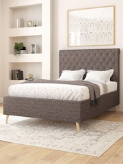 Aspire Furniture Saxon Twill Charcoal Taylor Divan Style Contemporary Bed Frame - Image 2 of 4