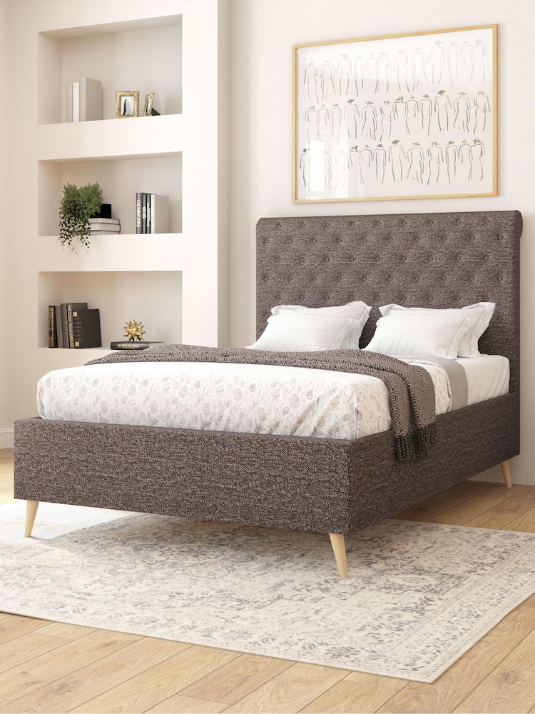 Aspire Furniture Saxon Twill Charcoal Taylor Divan Style Contemporary Bed Frame - Image 2 of 4 Aspire Furniture Saxon Twill Charcoal Taylor Divan Style Contemporary Bed Frame - Image 2 of 4