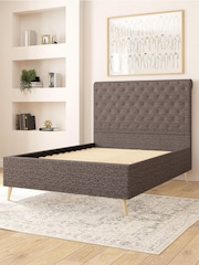 Aspire Furniture Saxon Twill Charcoal Taylor Divan Style Contemporary Bed Frame - Image 3 of 4