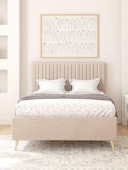 Aspire Furniture Saxon Twill Natural Grant Divan Style Contemporary Bed Frame  and Invigorate Pocket Mattress - Image 1 of 6
