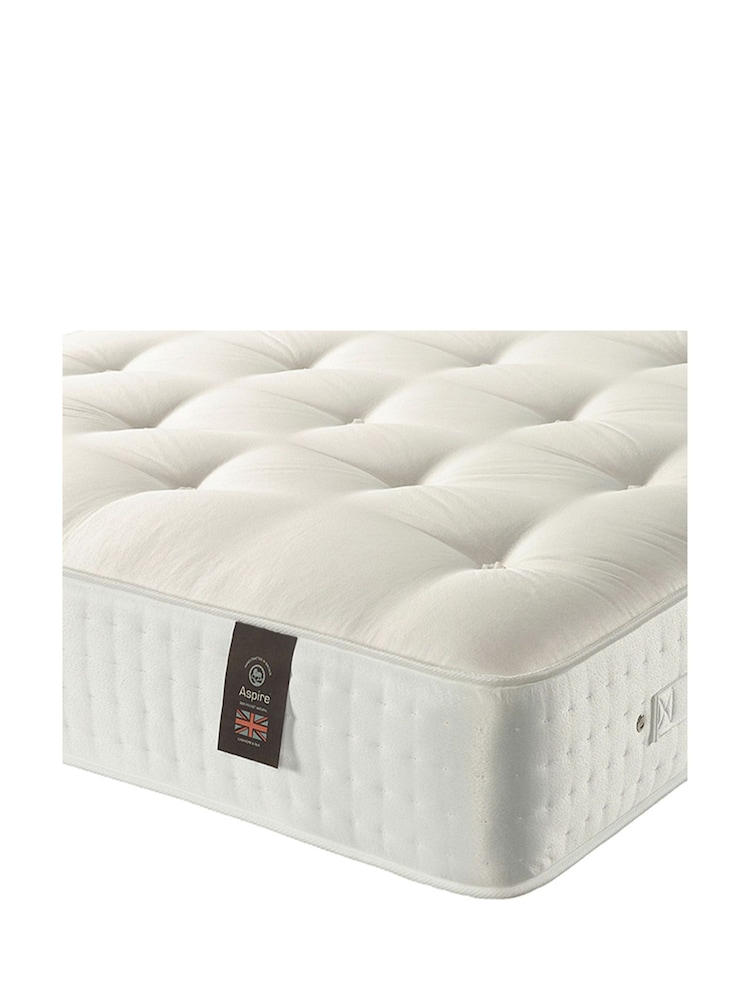 Aspire Furniture Eire Linen Grey Hepburn Divan Style Contemporary Bed Frame and Wool Pocket Mattress - Image 6 of 6 Aspire Furniture Eire Linen Grey Hepburn Divan Style Contemporary Bed Frame and Wool Pocket Mattress - Image 6 of 6