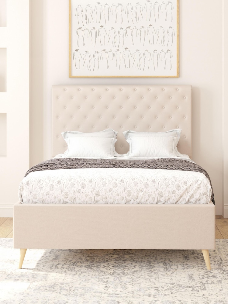 Aspire Furniture Eire Linen Off White Taylor Divan Style Contemporary Bed Frame - Image 1 of 4 Aspire Furniture Eire Linen Off White Taylor Divan Style Contemporary Bed Frame - Image 1 of 4