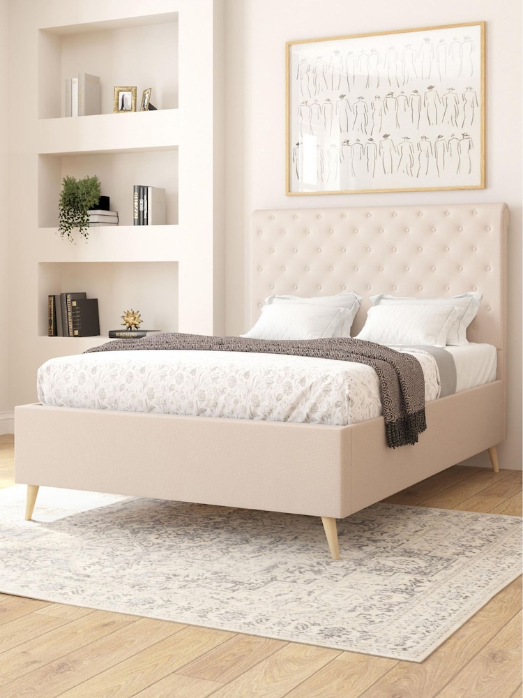 Aspire Furniture Eire Linen Off White Taylor Divan Style Contemporary Bed Frame - Image 2 of 4 Aspire Furniture Eire Linen Off White Taylor Divan Style Contemporary Bed Frame - Image 2 of 4