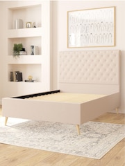 Aspire Furniture Eire Linen Off White Taylor Divan Style Contemporary Bed Frame - Image 3 of 4