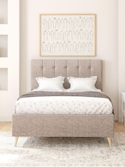 Aspire Furniture Saxon Twill Grey Hepburn Divan Style Contemporary Bed Frame - Image 1 of 4