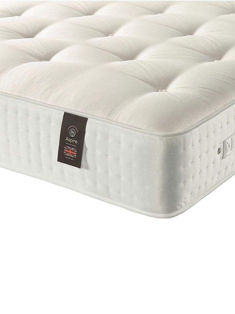Aspire Furniture Zara Beige Hepburn Divan Style Contemporary Bed Frame and Wool Pocket Mattress - Image 6 of 6 Aspire Furniture Zara Beige Hepburn Divan Style Contemporary Bed Frame and Wool Pocket Mattress - Image 6 of 6