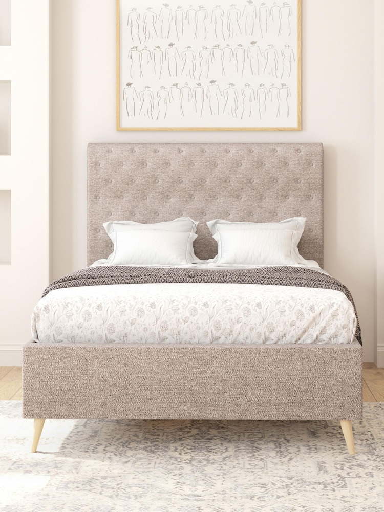 Aspire Furniture Saxon Twill Grey Taylor Divan Style Contemporary Bed Frame - Image 1 of 4 Aspire Furniture Saxon Twill Grey Taylor Divan Style Contemporary Bed Frame - Image 1 of 4