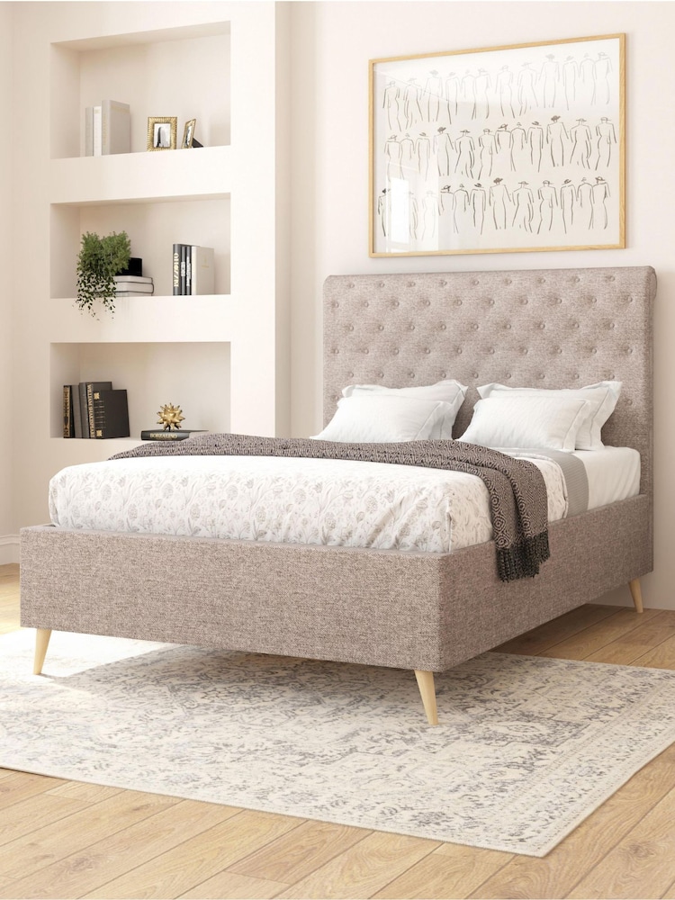 Aspire Furniture Saxon Twill Grey Taylor Divan Style Contemporary Bed Frame - Image 2 of 4 Aspire Furniture Saxon Twill Grey Taylor Divan Style Contemporary Bed Frame - Image 2 of 4