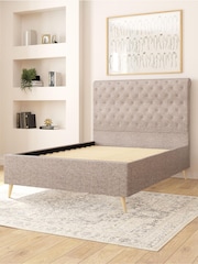 Aspire Furniture Saxon Twill Grey Taylor Divan Style Contemporary Bed Frame - Image 3 of 4