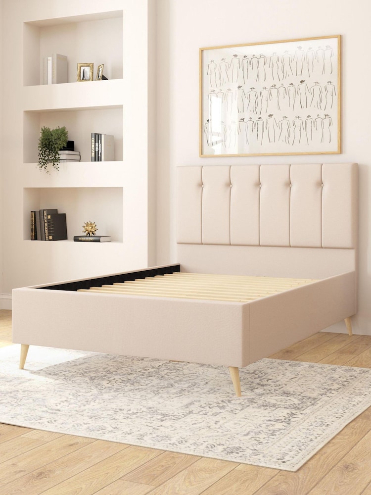 Aspire Furniture Eire Linen Off White Hepburn Divan Style Contemporary Bed Frame - Image 2 of 4 Aspire Furniture Eire Linen Off White Hepburn Divan Style Contemporary Bed Frame - Image 2 of 4