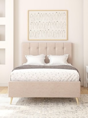 Aspire Furniture Saxon Twill Natural Hepburn Divan Style Contemporary Bed Frame - Image 1 of 4