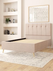 Aspire Furniture Saxon Twill Natural Hepburn Divan Style Contemporary Bed Frame - Image 3 of 4