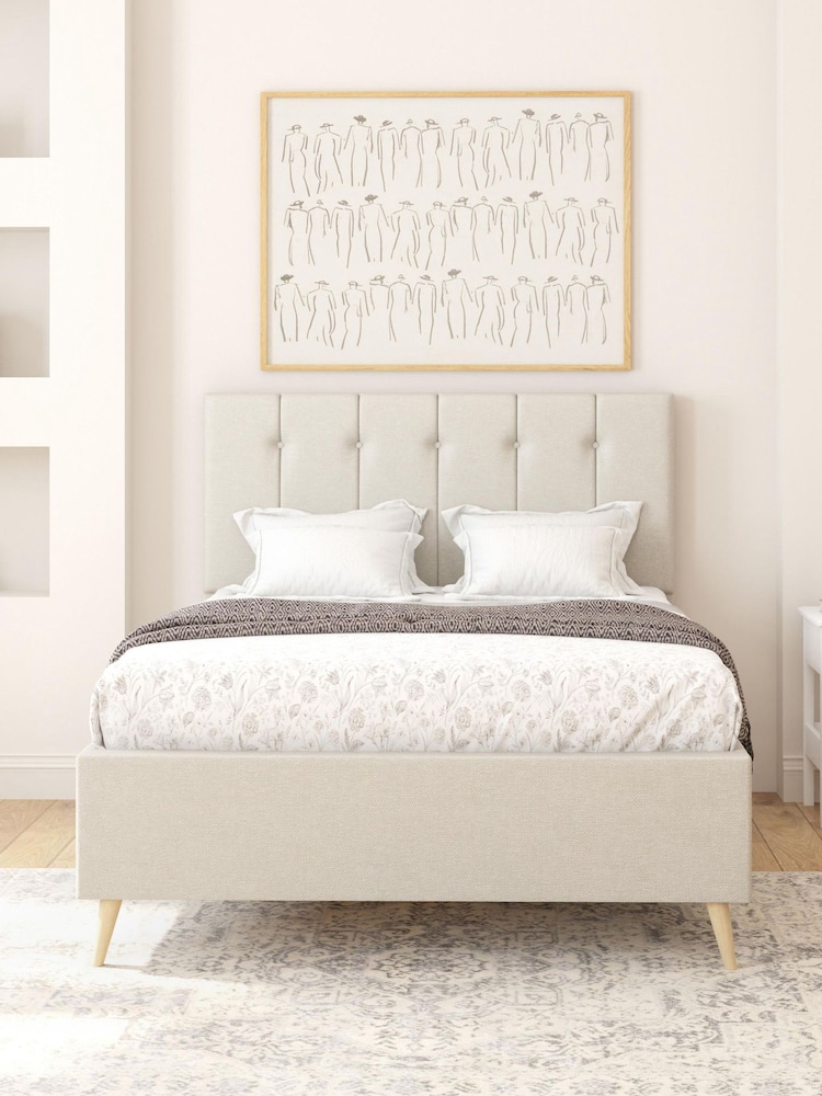 Aspire Furniture Zara Beige Hepburn Divan Style Contemporary Bed Frame - Image 1 of 4 Aspire Furniture Zara Beige Hepburn Divan Style Contemporary Bed Frame - Image 1 of 4