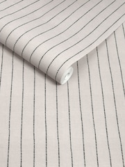 Natural Assembled Pin Stripe A4 Wallpaper Sample - Image 4 of 5