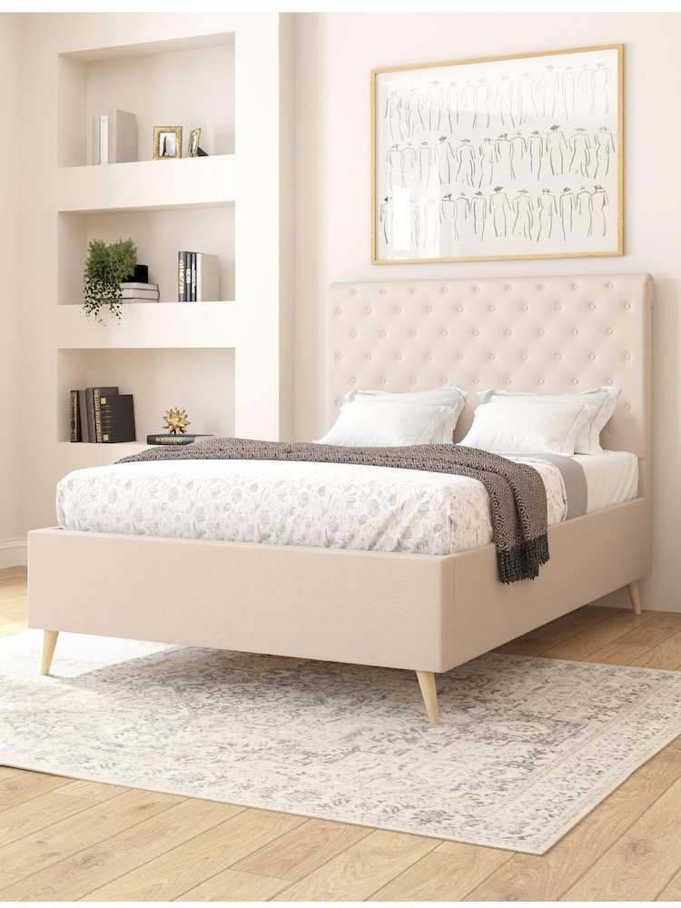 Aspire Furniture Eire Linen Off White Taylor Divan Style Contemporary Bed Frame and 3000 Pocket Mattress - Image 1 of 6 Aspire Furniture Eire Linen Off White Taylor Divan Style Contemporary Bed Frame and 3000 Pocket Mattress - Image 1 of 6