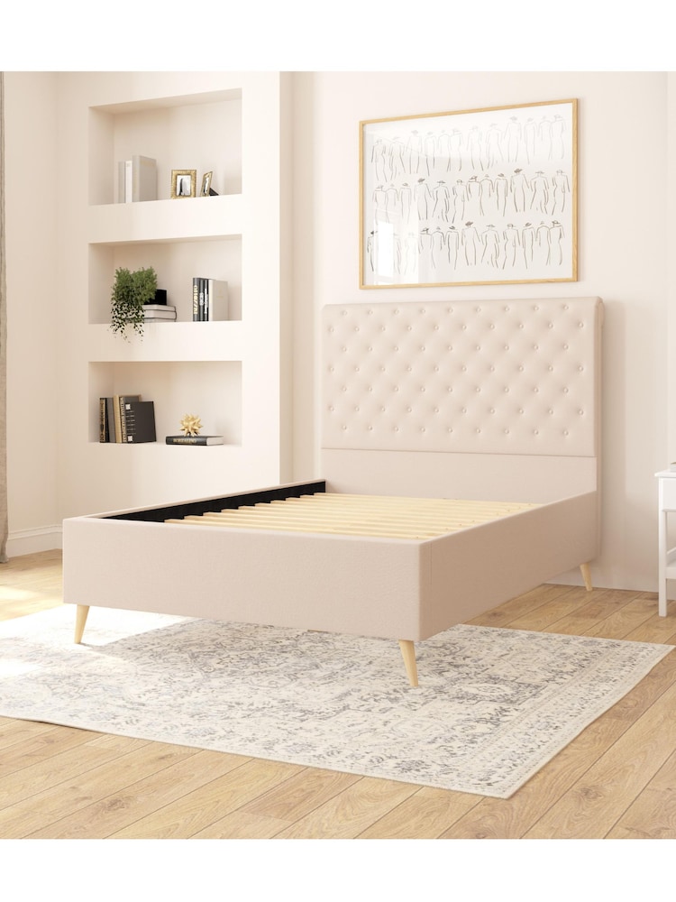 Aspire Furniture Eire Linen Off White Taylor Divan Style Contemporary Bed Frame and 3000 Pocket Mattress - Image 2 of 6 Aspire Furniture Eire Linen Off White Taylor Divan Style Contemporary Bed Frame and 3000 Pocket Mattress - Image 2 of 6