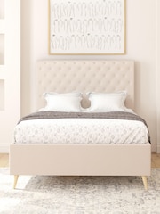 Aspire Furniture Eire Linen Off White Taylor Divan Style Contemporary Bed Frame and 3000 Pocket Mattress - Image 3 of 6