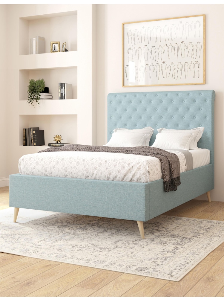 Aspire Furniture Zara Airforce Taylor Divan Style Contemporary Bed Frame and 3000 Pocket Mattress - Image 1 of 6 Aspire Furniture Zara Airforce Taylor Divan Style Contemporary Bed Frame and 3000 Pocket Mattress - Image 1 of 6