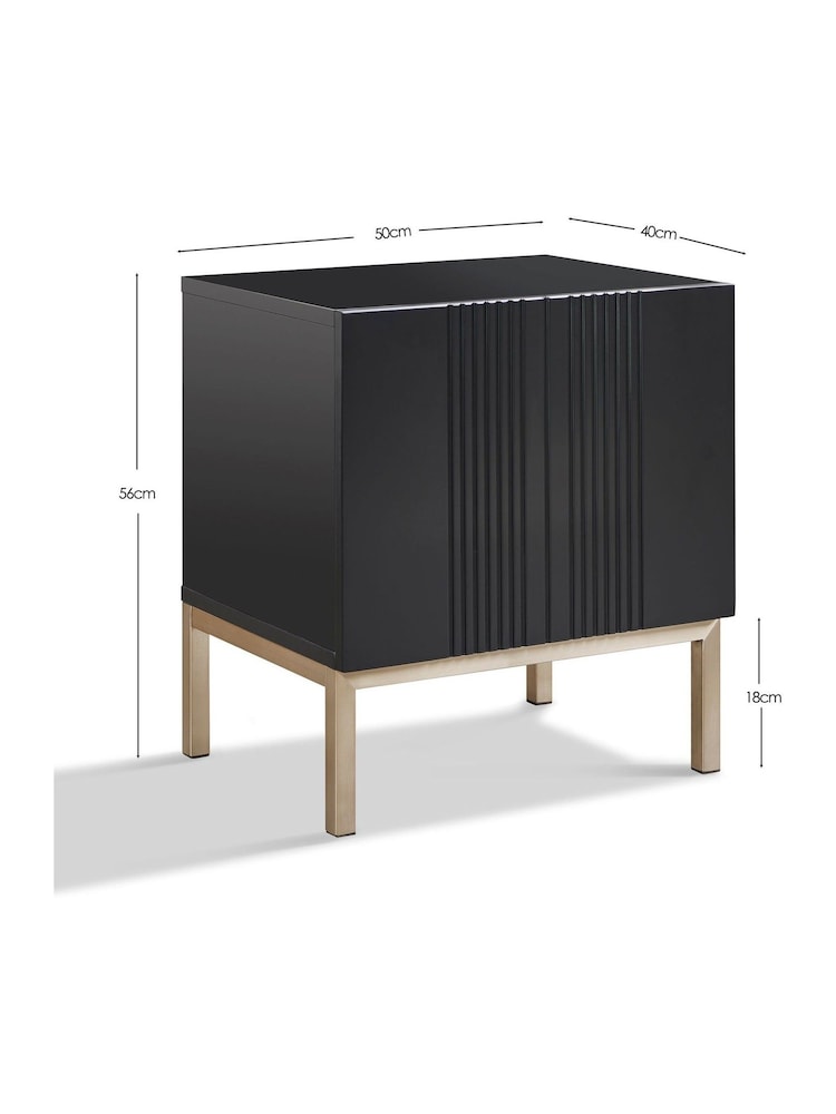 Frank Olsen Black Iona 1 Door Side Table with SMART Features - Image 7 of 7 Frank Olsen Black Iona 1 Door Side Table with SMART Features - Image 7 of 7