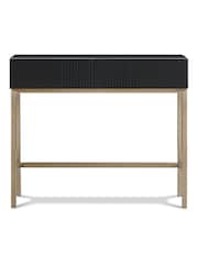 Frank Olsen Black Iona 2 Drawer Console Table with Smart Features - Image 4 of 9