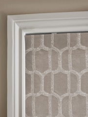Natural/Champagne Gold Ready Made Blackout/Thermal Evie Geometric Roman Blinds - Image 6 of 6