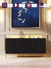 Frank Olsen Black Iona 4 Door Large Sideboard - Image 2 of 8