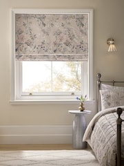 Natural Ready Made Blackout/Thermal Velvet Floral Print Roman Blind - Image 1 of 7