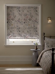 Natural Ready Made Blackout/Thermal Velvet Floral Print Roman Blind - Image 3 of 7