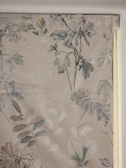 Natural Ready Made Blackout/Thermal Velvet Floral Print Roman Blind - Image 7 of 7