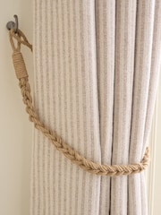 Natural Set of 2 Plaited Rope Curtain Tie Backs - Image 1 of 3